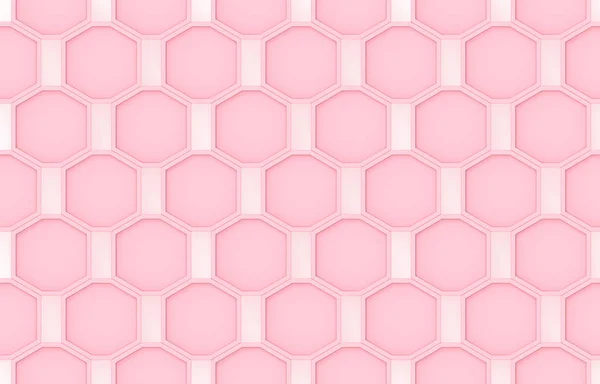 Рендеринг Бесшовный Современный Сладкий Розовый Восьмиугольный Шаблон Формы Дизайн Фона — стоковое фото
