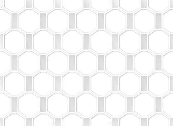 Rendering Seamless Modern White Octagonal Shape Pattern Design Wall Background — Stock Photo, Image