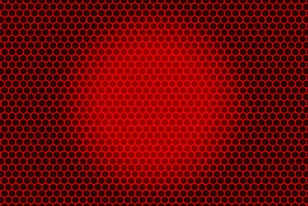 Rendering Rode Zeshoek Patroon Mesh Muur Rode Gradiënt Achtergrond — Stockfoto