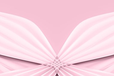 3d render. modern tatlı pembe eğri şerit desen duvar arka plan sallayarak.