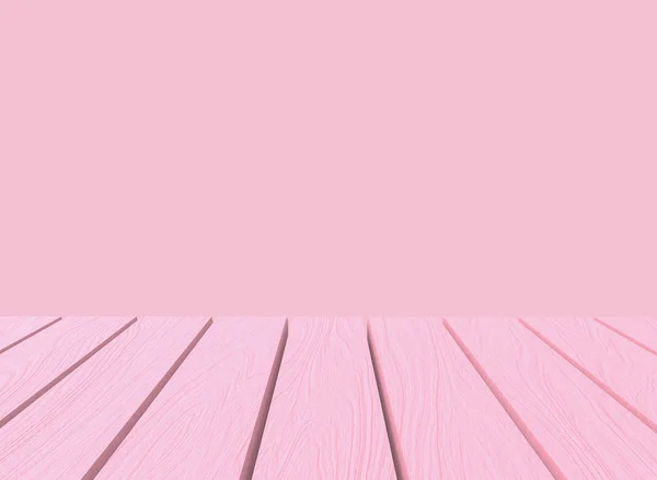 Rendering Empty Sweet Soft Pastel Pink Color Wood Panel Table — Stock Photo, Image