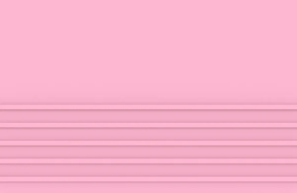 レンダリング 甘い柔らかいピンク色水平スリムロングパネル平行パターン壁の背景 — ストック写真