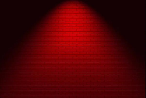 Darstellung Moderne Rote Ziegelwand Mit Licht Von Spot Licht Für — Stockfoto