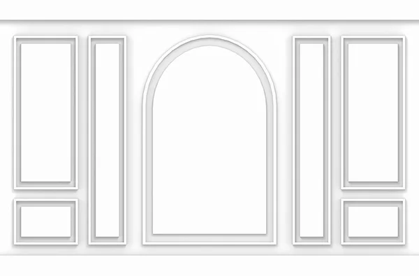 Рендеринг Роскошный Белый Классический Рисунок Дерева Дизайн Старинной Стены Фона — стоковое фото
