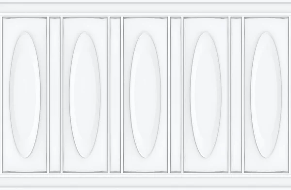 Рендеринг Роскошный Белый Классический Овальный Рисунок Деревянный Фон — стоковое фото