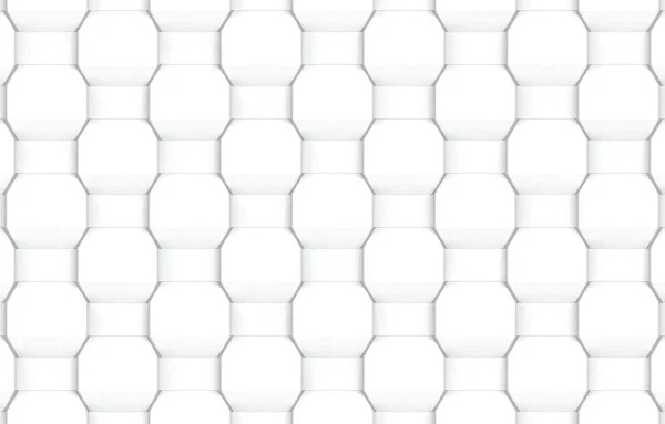 Prostorové Vykreslování Abstraktní Moderní Bílé Tkaní Šestihranného Tvaru — Stock fotografie