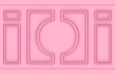 3d render. lüks tatlı pembe klasik desen ahşap tasarım vintage duvar arka plan.