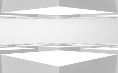 3d render. soyut modern beyaz ve gri çokgen şekil sanat duvar arka plan.