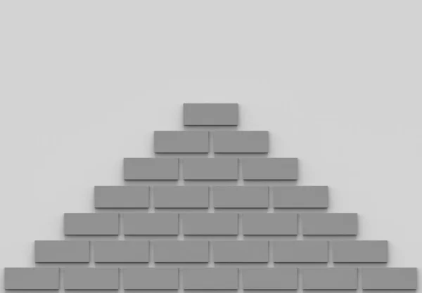 Renderelés Modern Sötétszürke Tégla Piramis Alakú Dekorációval Falon Háttérben — Stock Fotó