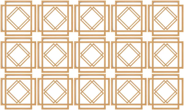Darstellung Nahtlose Moderne Holzquadrat Chinesischen Orientalischen Muster Stil Wanddesign Hintergrund — Stockfoto
