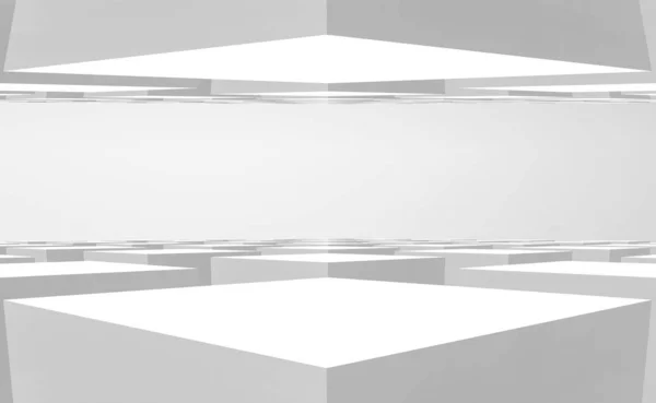 Renderizado Abstracto Moderno Blanco Gris Polígono Forma Arte Pared Fondo —  Fotos de Stock