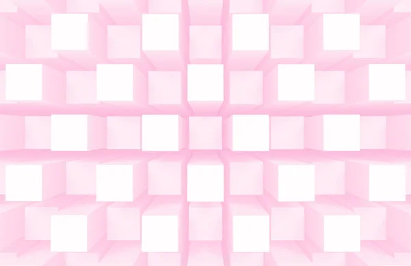 Renderizado Moderno Abstracto Azar Suave Rosa Cubo Cuadrado Caja Bar —  Fotos de Stock