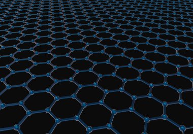 3d render. siyah arka plan üzerinde kırpma yolu ile altıgen ilişki yapısı örgü desen perspektif görünümü.