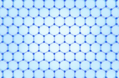 3d render.modern mavi hexgonal ilişki yapısı örgü desen duvar tasarımı arka plan.