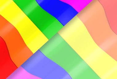 3d render. Lgbt gökkuşağı renk eğrisi desen bayrak tasarım duvar arka plan.