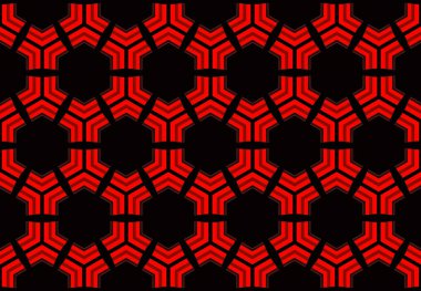 3d render. modern dikişsiz kırmızı altıgen veya kovan petek tasarım desen duvar arka plan.