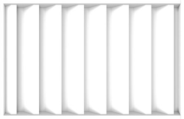 3d render. modern basit beyaz dikey çubuk paralel tasarım duvar arka planı.