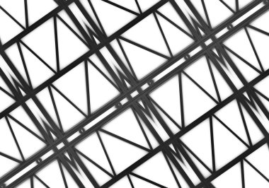 3d render. beyaz duvar arka plan üzerinde rasgele modern siyah zig zag çizgi deseni.