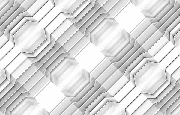 现代白色几个几何平行形状图案线壁背景 — 图库照片
