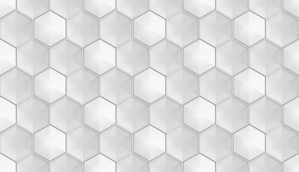 Rendering Seamless Modern Gray Hexagonal Shape Pattern Tile Design Wall — Stock Photo, Image