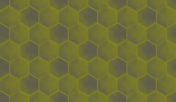 Rendeirng Sem Costura Cor Amarela Escura Forma Hexagonal Azulejo Padrão — Fotografia de Stock