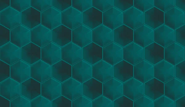 Rendeirng Seamless Dark Blue Color Hexagonal Shape Tile Pattern Design — Stock Photo, Image