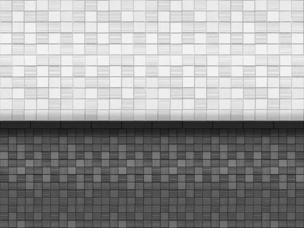 Blanco Negro Pequeño Mosaico Cuadrado Ladrillo Azulejo Pared Diseño Fondo —  Fotos de Stock