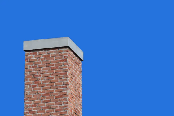 Moderne Retro Bakstenen Schoorsteen Ontwerp Met Blauwe Hemel Achtergrond — Stockfoto