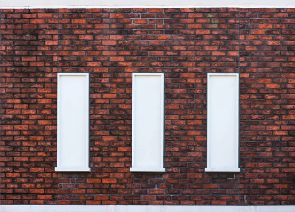 Класичне Старовинне Вікно Дизайну Вивітреному Фоні Стіни Червоної Цегли — стокове фото