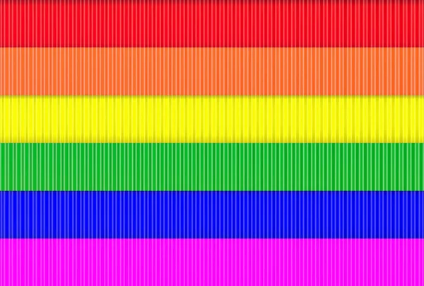 Renderizado Moderno Lgbt Arco Iris Color Bandera Metal Pared Diseño — Foto de Stock
