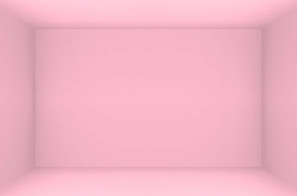 Rendement Vide Couleur Rose Douce Rectangle Cube Boîte Coin Mur — Photo