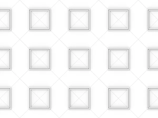 Rendering Seamless White Square Grid Pattern Art Design Wall Background — Stock Photo, Image