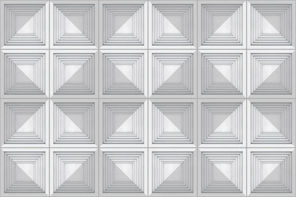 Prostorové Vykreslování Bezproblémový Bílý Šedivý Tón Čtvercový Lesklý Obrázek Vzor — Stock fotografie