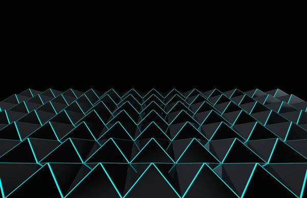 Renderelés Modern Futurisztikus Sötét Háromszögű Rács Kék Fénysugár Világos Padló — Stock Fotó