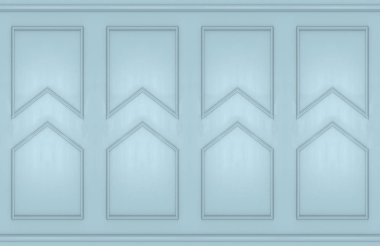 3D görüntüleme. modern açık mavi kare klasik şekilli duvar tasarımı arka planı.