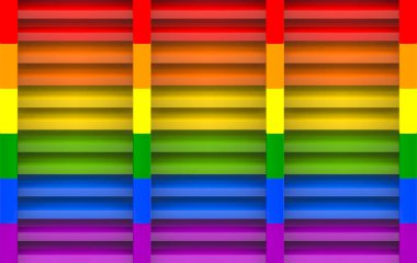 3D görüntüleme. Lgbt gökkuşağı renk pencere tasarımı sanat arkaplanı.