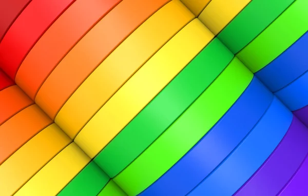 Rendering Arcobaleno Alternato Colorato Lgbt Diagonale Curva Pannello Design Banner — Foto Stock