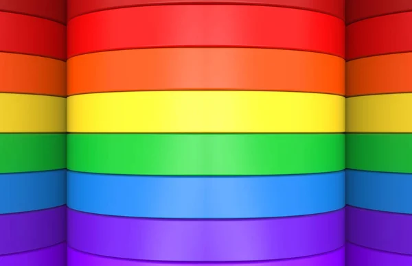 Renderizado Arco Iris Alternativo Colorido Lgbt Curva Panel Diseño Banner — Foto de Stock