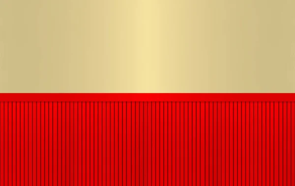 Renderizado Panel Patrón Paralelo Rojo Lujo Sobre Fondo Pared Oro —  Fotos de Stock