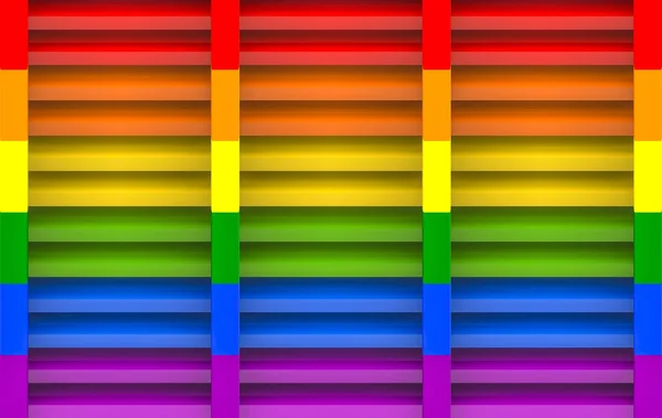 3Dレンダリング 小さな虹色のパネルウィンドウの壁のデザインの背景 — ストック写真