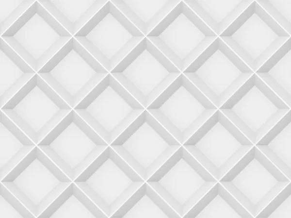 3Dレンダリング シームレスな近代的なホワイトグレーの正方形のグリッドパターンの壁のデザインテクスチャの背景 — ストック写真
