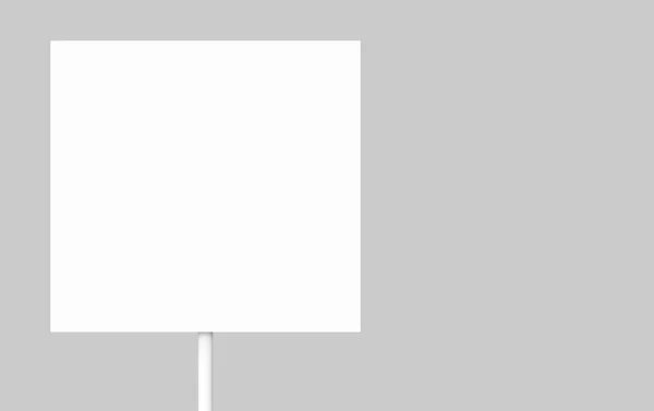 Darstellung Eine Leere Weiße Quadratische Tafel Isoliert Auf Grauem Hintergrund — Stockfoto