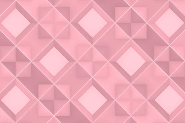 无缝甜柔和的粉红色色调网格方形艺术图案瓷砖 适用于任何设计墙背景 — 图库照片