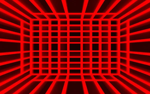 Renderelés Piros Fény Panel Négyzet Sötét Fal Szoba Háttér — Stock Fotó