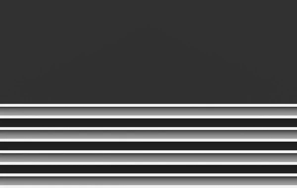 Рендеринг Белый Тонкий Длинный Параллельный Рисунок Панели Черном Фоне Стены — стоковое фото