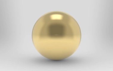 3D görüntüleme. Gri zemin üzerinde lüks altın küre topu.
