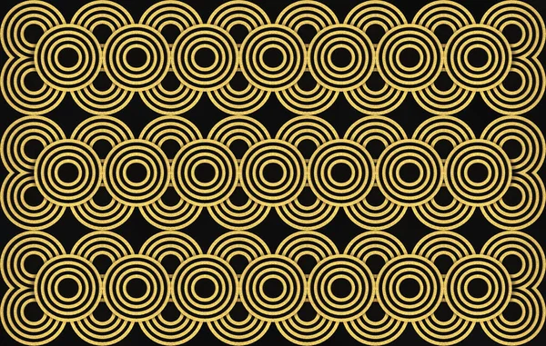 Darstellung Moderne Luxuriöse Nahtlose Goldene Kreis Ring Muster Wanddesign Hintergrund — Stockfoto