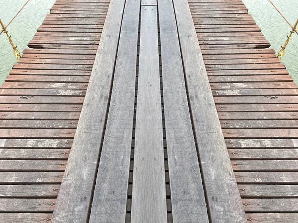 Natural Old Weathered Wood Panel Pathway Bridge Floor Texture Background — Stock Photo, Image