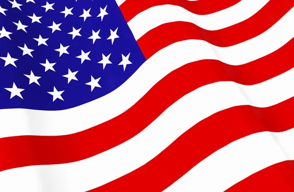 Renderelés Waving Amerikai Egyesült Államok Nemzeti Zászló Fal Háttér — Stock Fotó