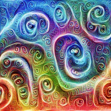 Deepdream domates Steelblue. Deepdreaming ve Inceptionism.Computer modelleri oluşturulan. Yapay zeka (AI) Neural ağ rasgele desen sanat benim dokular ile oluşturulan.